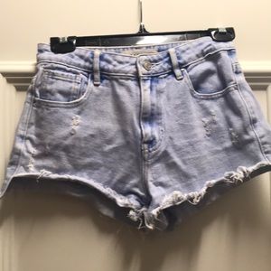 PacSun high rise light denim shorts!